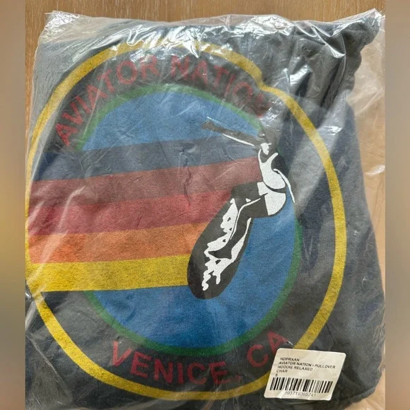 AVIATOR NATION RELAXED PULLOVER HOODIE - CHARCOAL - Picture 1 of 2